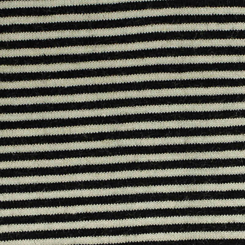Black Horizontal-Stripe Knit, Viscose-Poly, 275 gsm