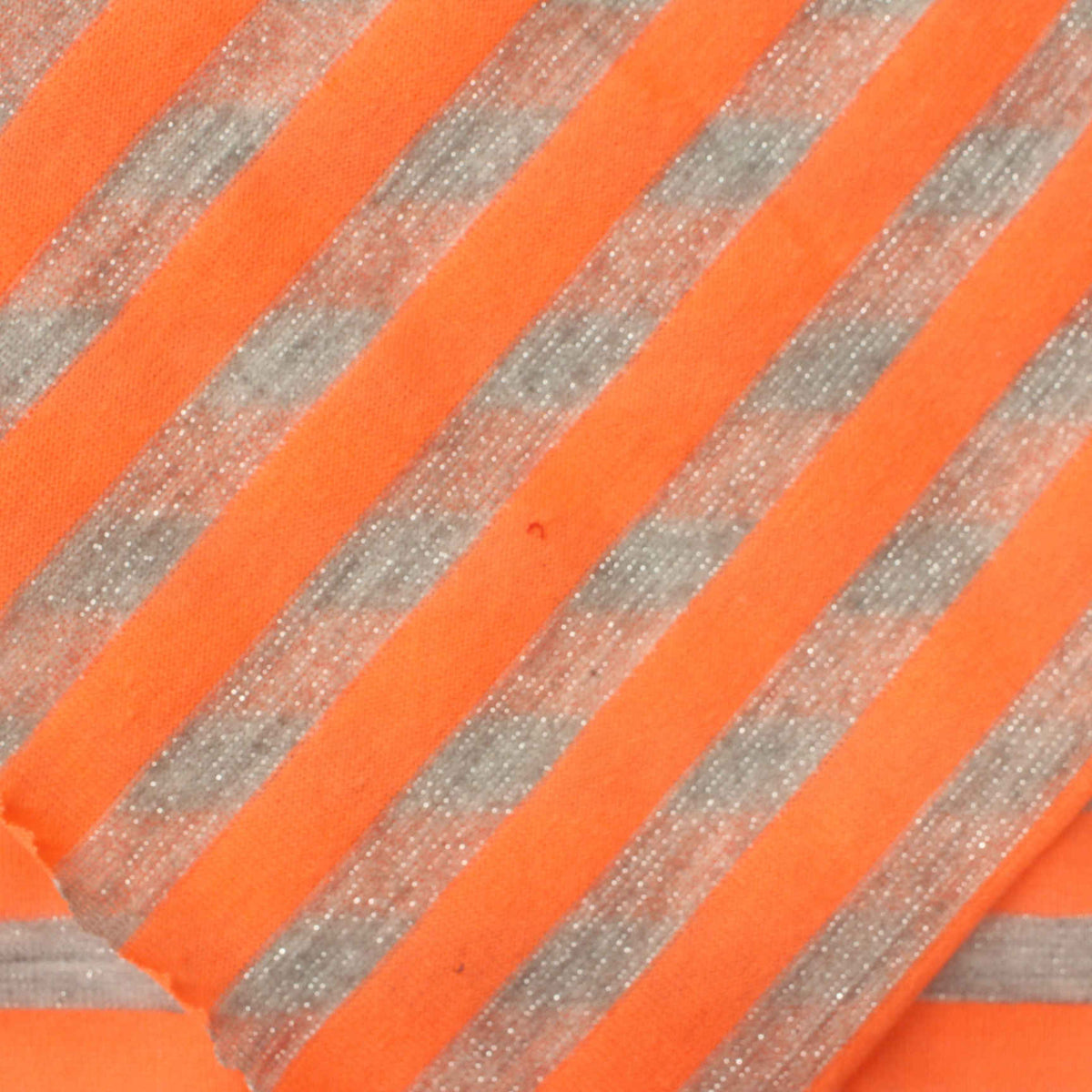 Orange Diagonal-Stripe Jersey Knit, Polyester