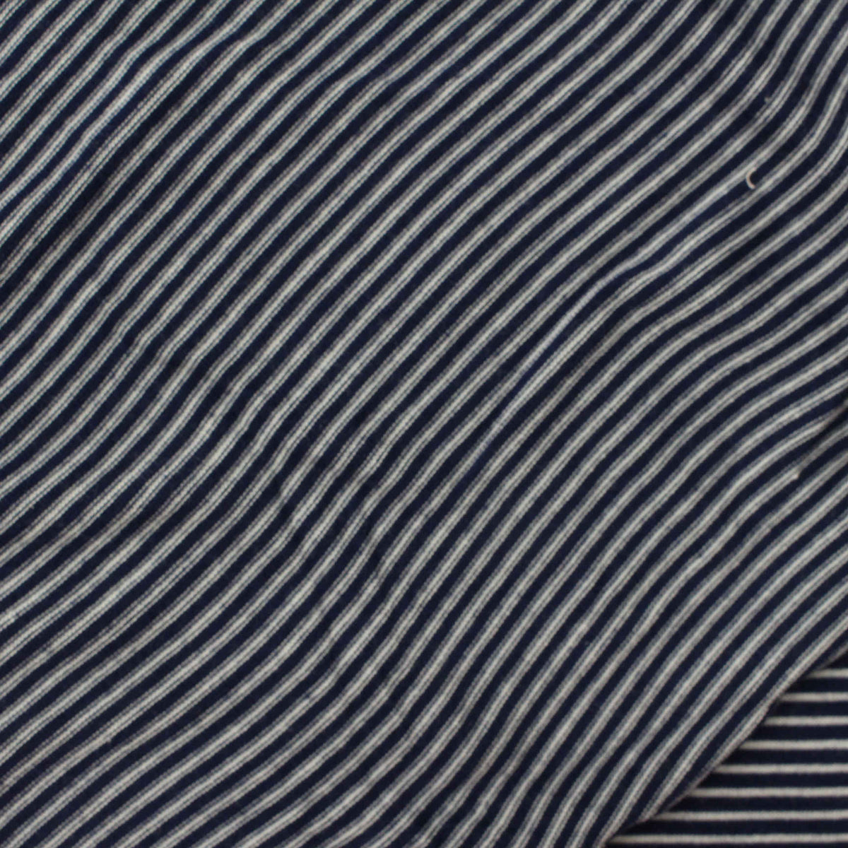 Striped Viscose Stretch Jersey Knit Fabric, 175 gsm, 160 cm — Navy