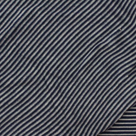 Striped Viscose Stretch Jersey Knit Fabric, 175 gsm, 160 cm — Navy