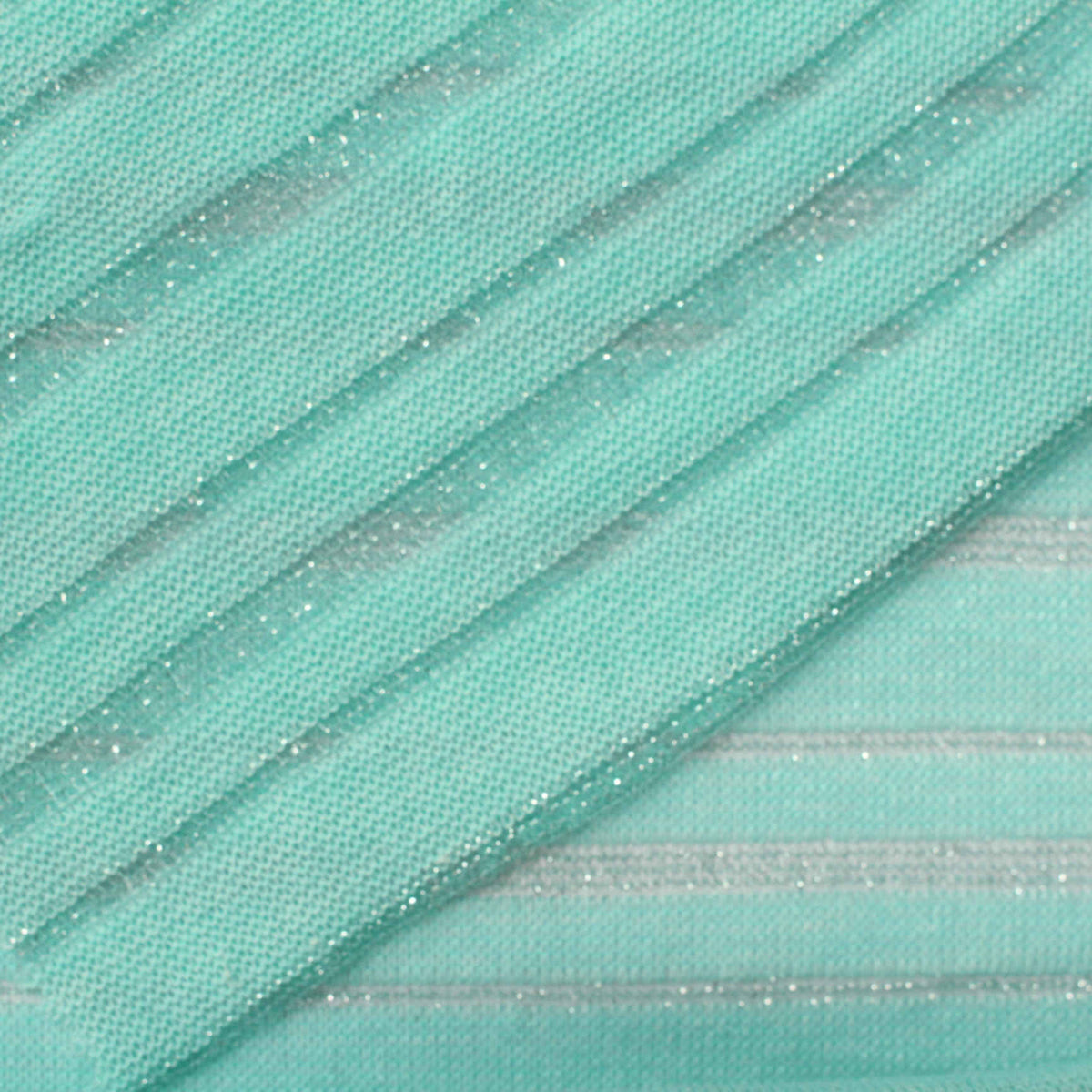 Aqua Glitter-Stripe Jersey Knit, Polyester