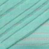 Aqua Glitter-Stripe Jersey Knit, Polyester