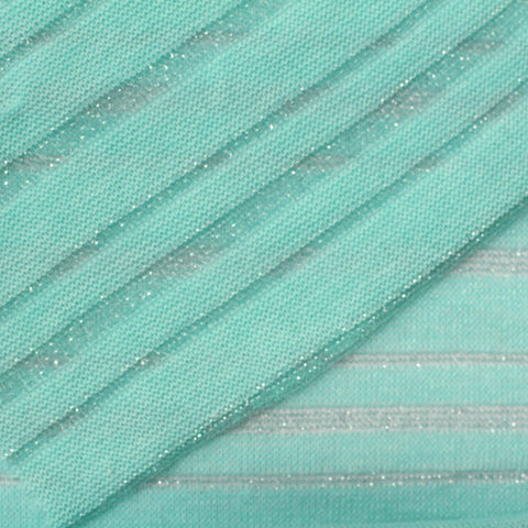 Aqua Glitter-Stripe Jersey Knit, Polyester