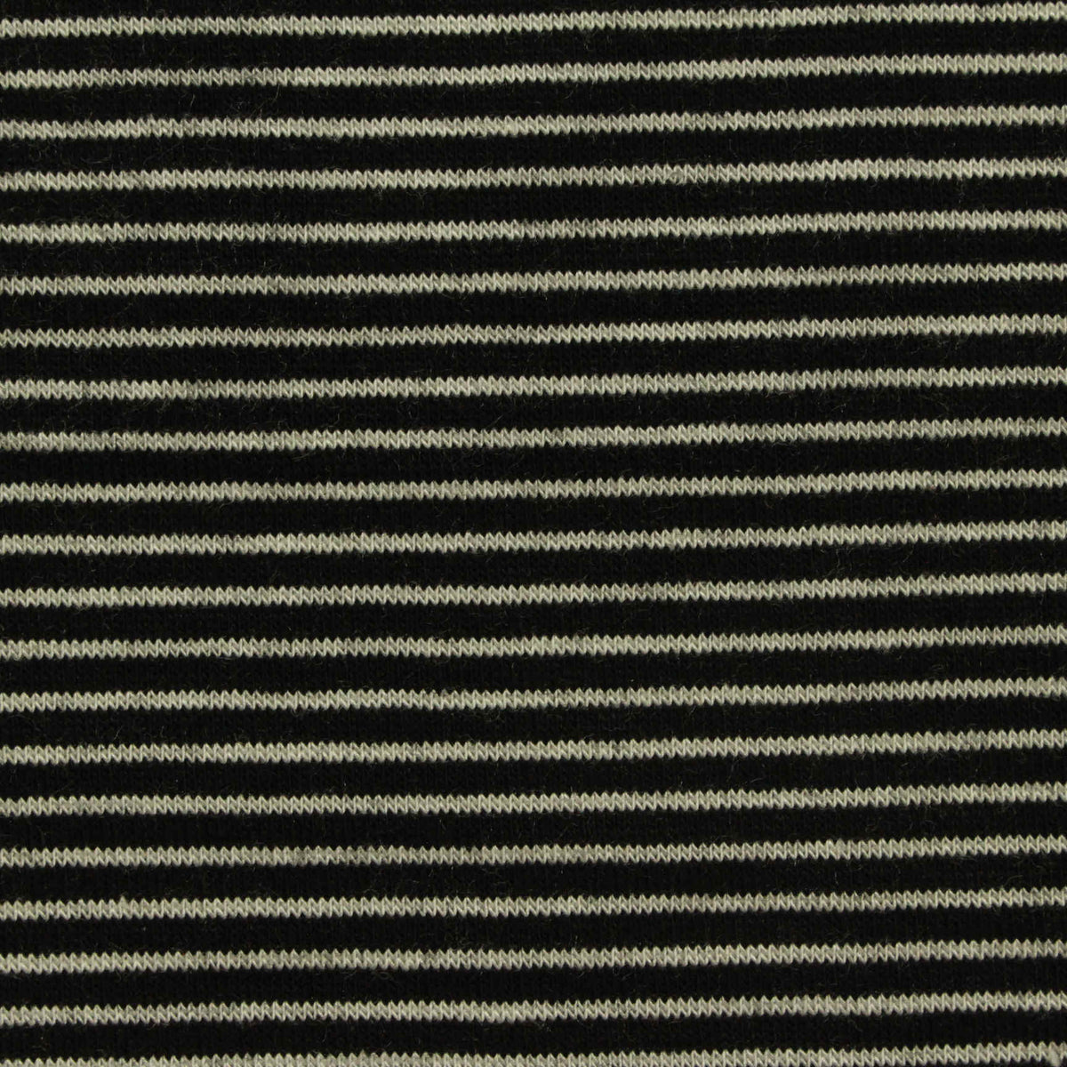 Black Horizontal-Stripe Jersey Knit, Viscose, 193 gsm