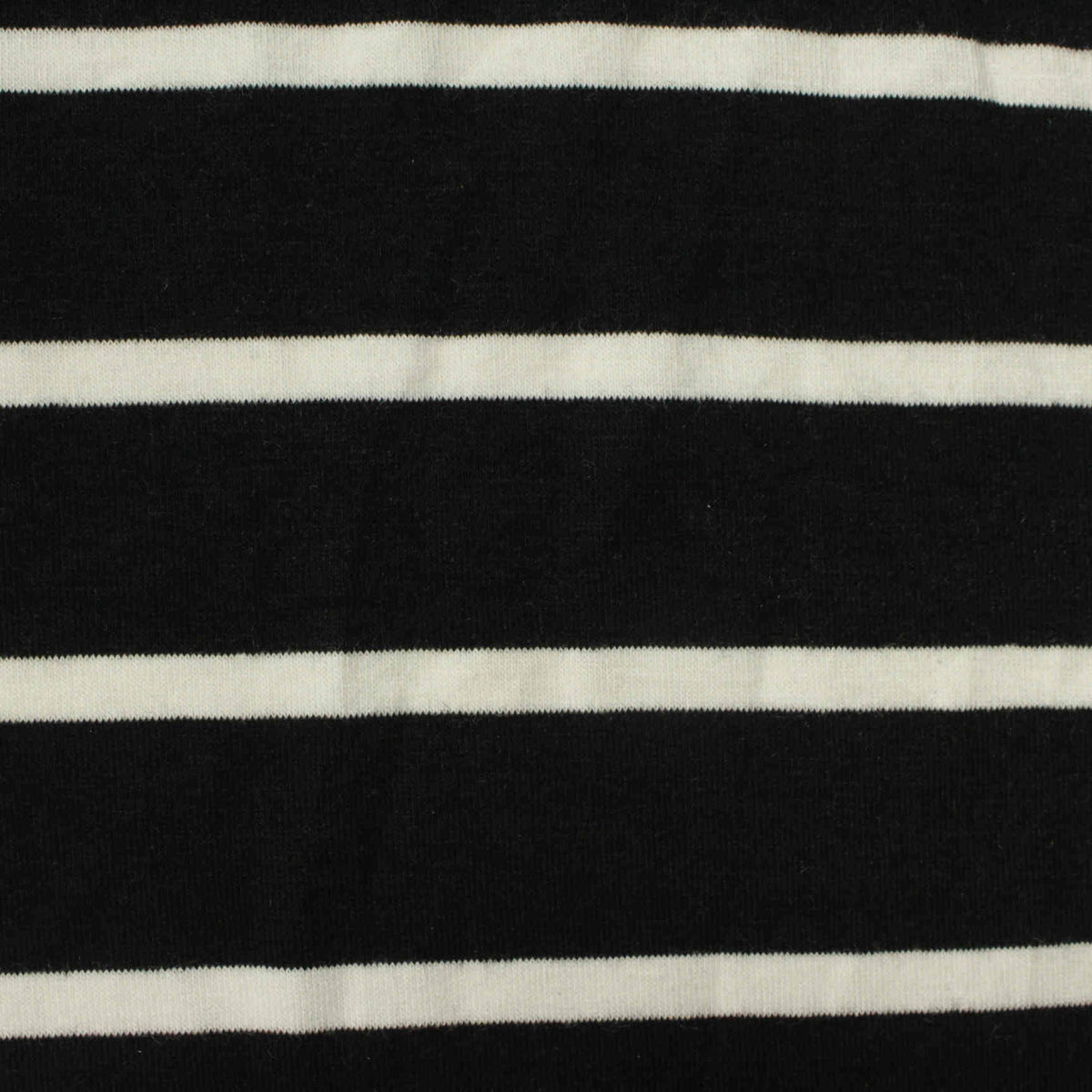 Black Horizontal-Stripe Jersey Knit, Poly-Viscose, 180 gsm, 165 cm
