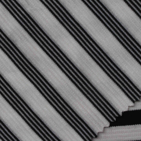 Black Diagonal-Stripe Jersey Knit, Poly-Viscose, 261 gsm