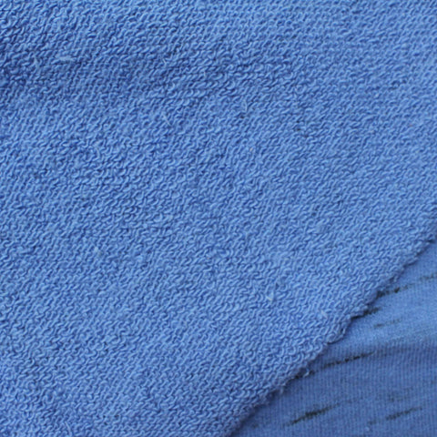 Cotton French Terry Fabric, 245 gsm, 155 cm — Blue
