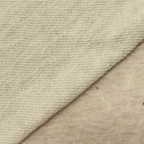 Cotton Polyester French Terry Fabric, 245 gsm, 160 cm — Beige
