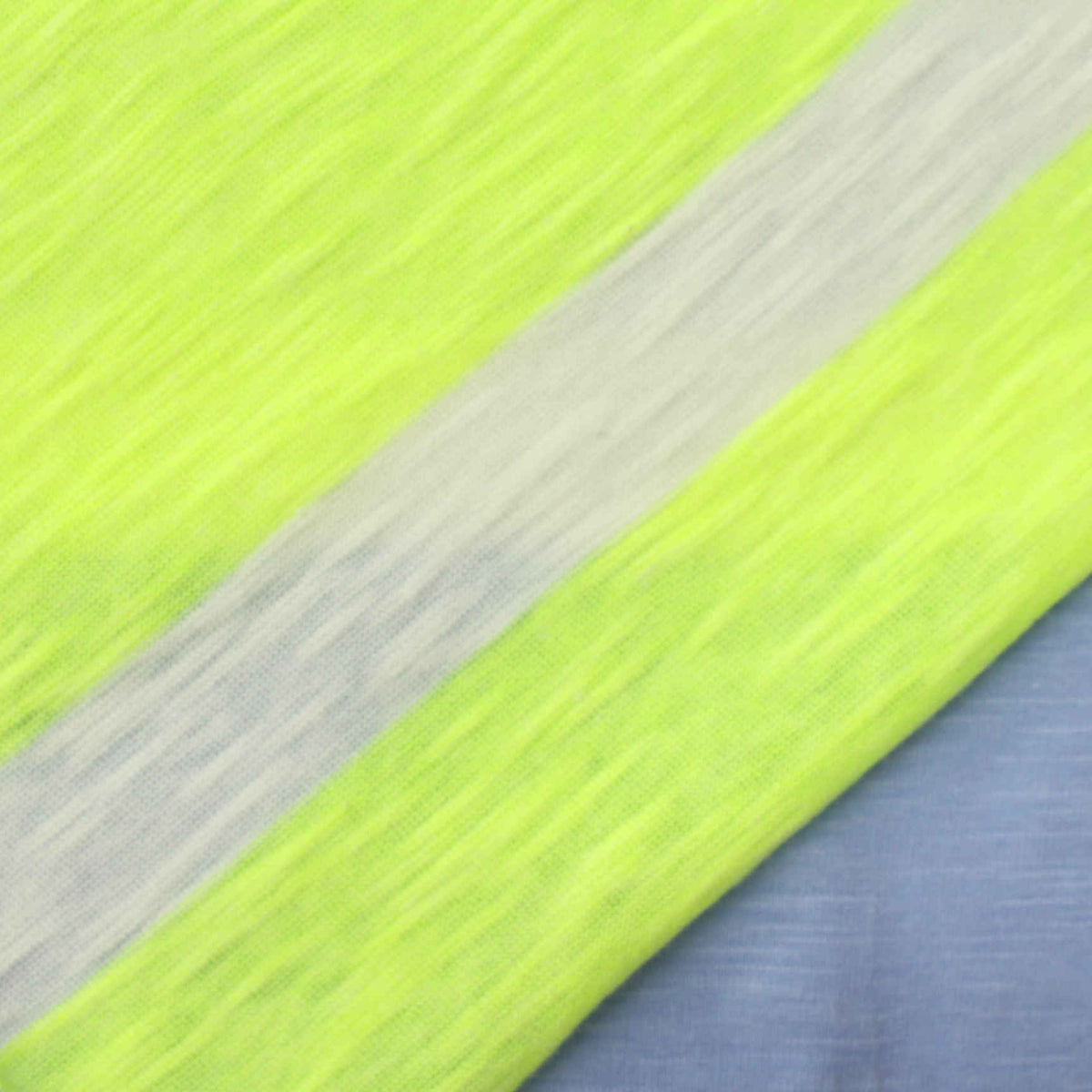 Neon Yellow-Green Marled-Stripe Jersey Knit