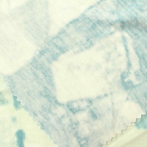 Light Blue Abstract Jersey Knit, Viscose, 175 gsm