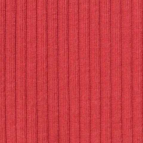 Polyester Stretch Rib Knit Fabric, 195 gsm, 150 cm — Red