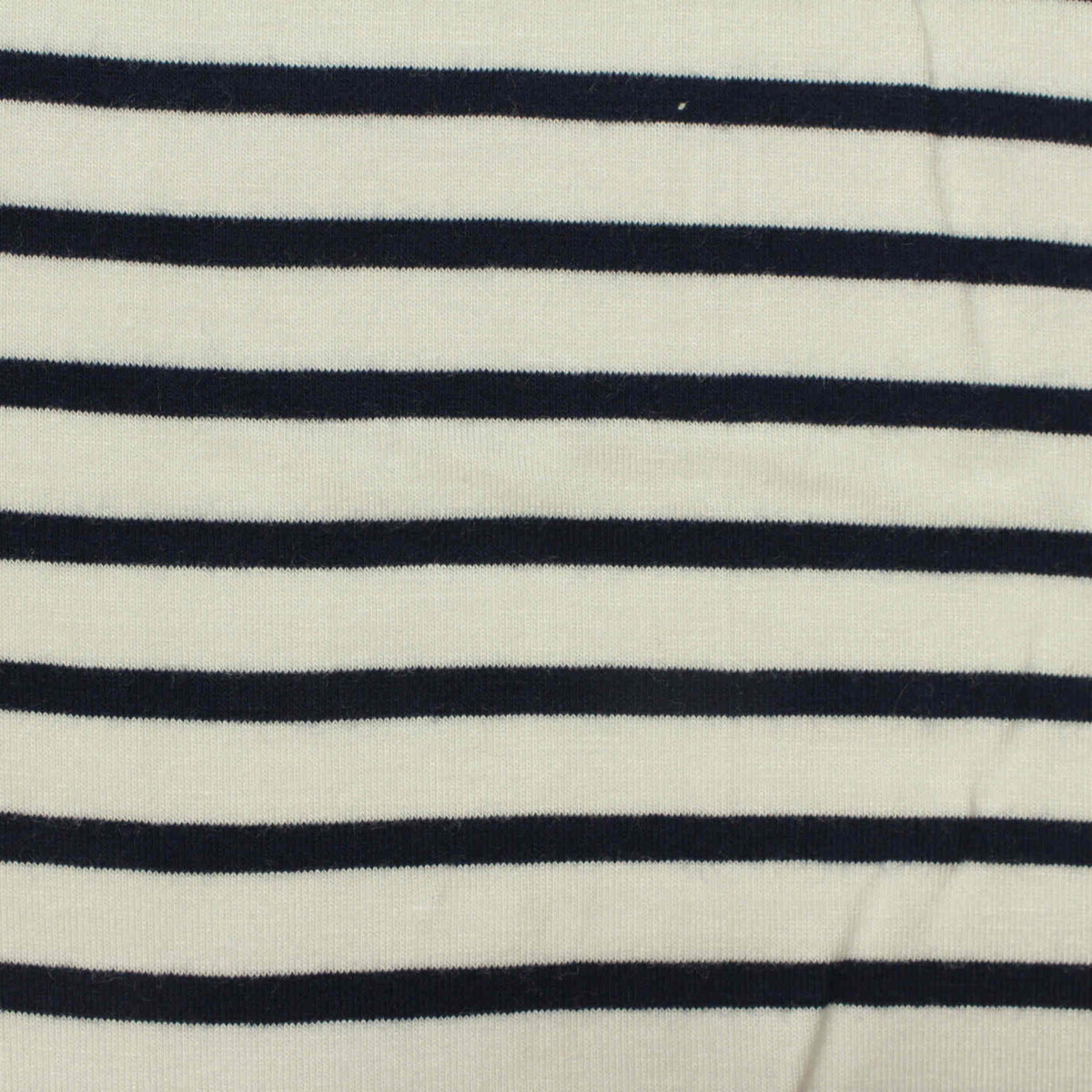 Navy Horizontal-Stripe Jersey Knit, Viscose, 160 gsm, 180 cm