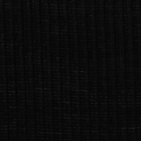 100% Polyester Rib Knit Fabric, 110 gsm, 105 cm — Black