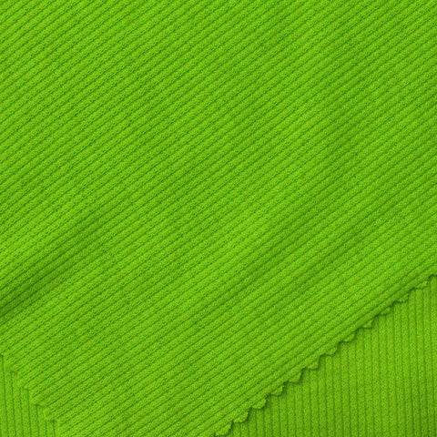 Polyester Cotton Stretch Rib Knit Fabric, 150 gsm, 125 cm — Green