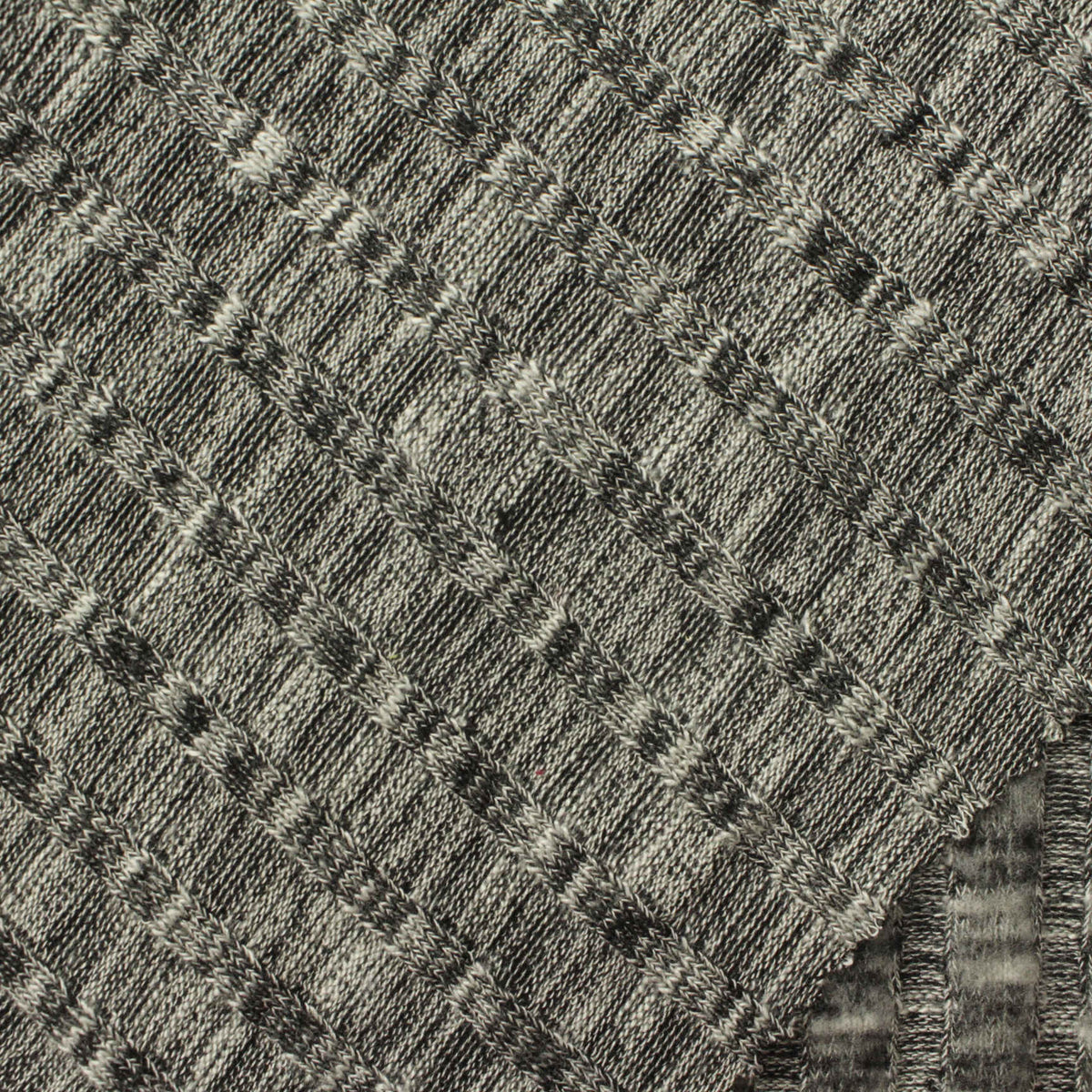 Grey Diamond Rib Knit, Viscose-Poly