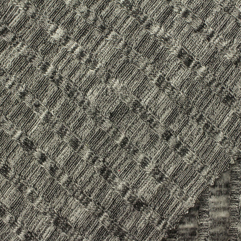 Grey Diamond Rib Knit, Viscose-Poly