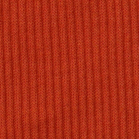 Polyester Cotton Stretch Rib Knit Fabric, 147 gsm, 100 cm — Orange