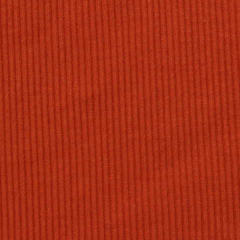 Polyester Cotton Stretch Rib Knit Fabric, 147 gsm, 100 cm — Orange