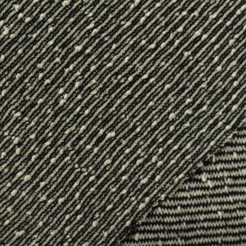 Black Diagonal-Stripe Jersey Knit, Viscose-Poly