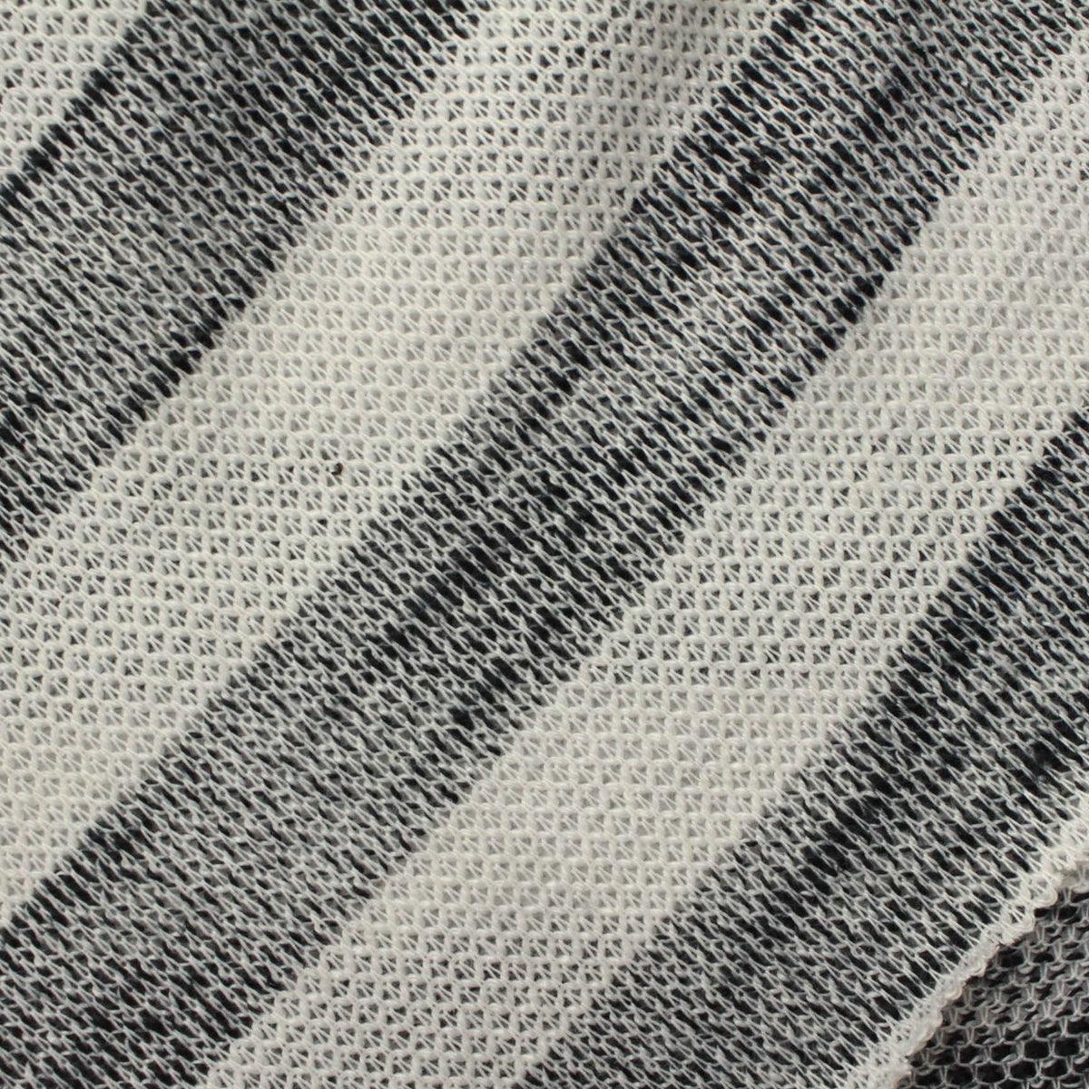 Black Diagonal-Stripe Chunky Knit, Polyester, 250 gsm