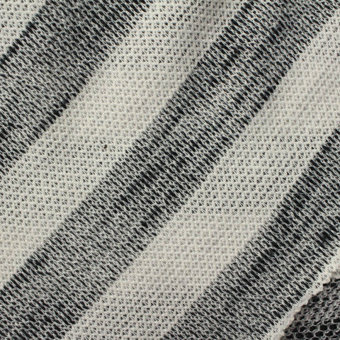 Black Diagonal-Stripe Chunky Knit, Polyester, 250 gsm