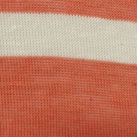 Orange Horizontal-Stripe Jersey Knit, Viscose-Poly, 186 gsm