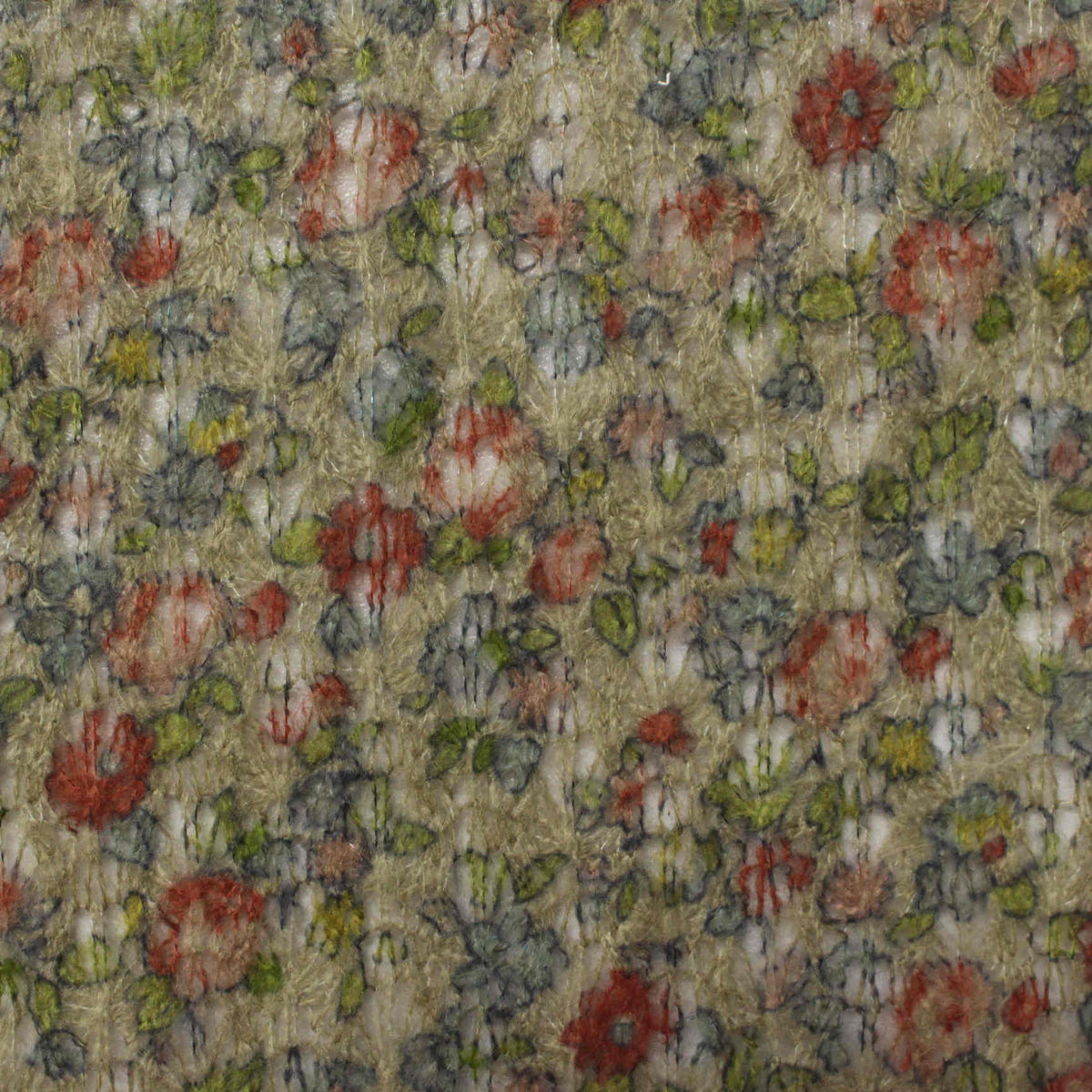 Red Fine-Floral Knit, Acrylic
