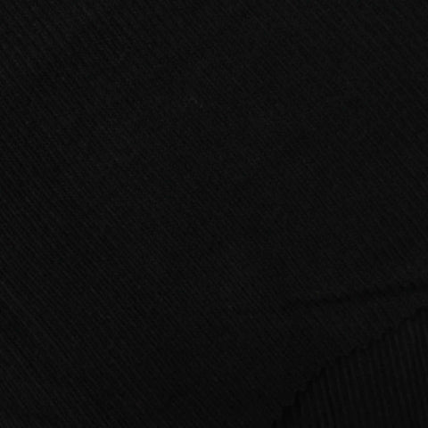 Viscose Polyester Stretch Rib Knit Fabric, 200 gsm, 150 cm — Black