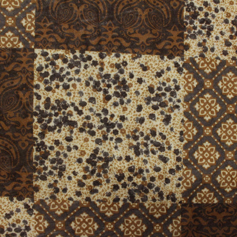 Brown Patchwork Knit, Polyester