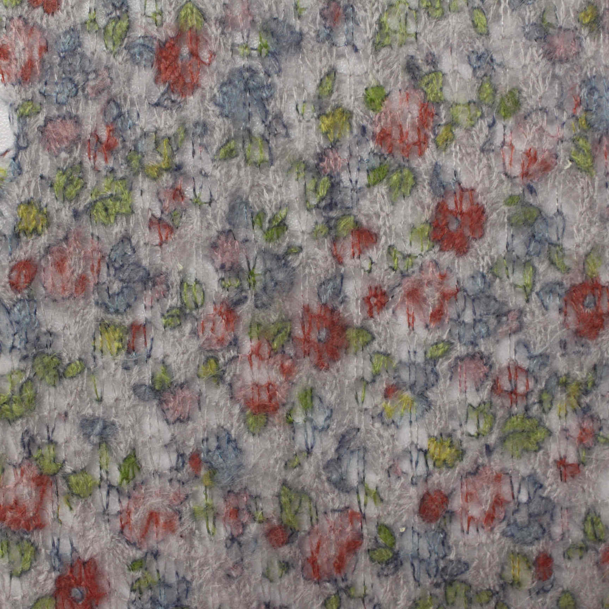 Red Flowers Knit, Acrylic