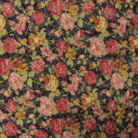 Red Floral Knit, Polyester, 100 gsm