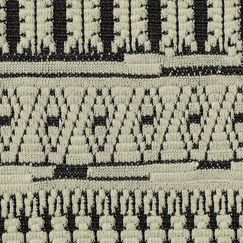 Black Geometric Jacquard, Cotton-Poly, 233 gsm