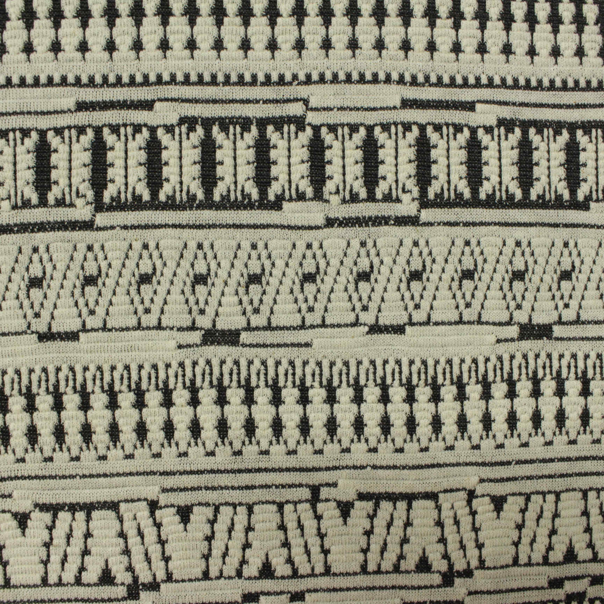 Black Geometric Jacquard, Cotton-Poly, 233 gsm