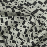 Black Geometric-Square Jacquard, Polyester