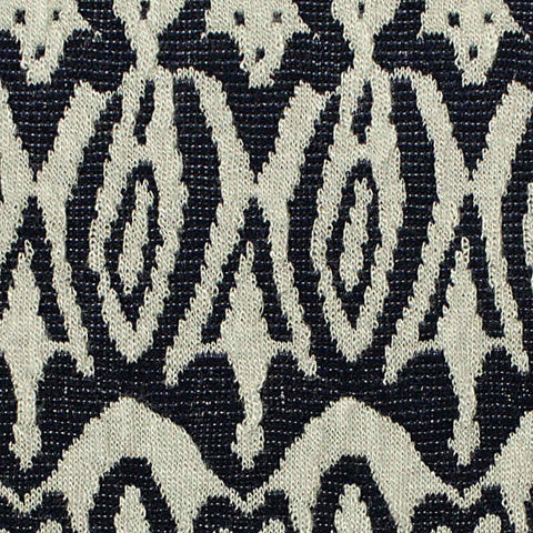 Navy Abstract Jacquard, Poly-Viscose