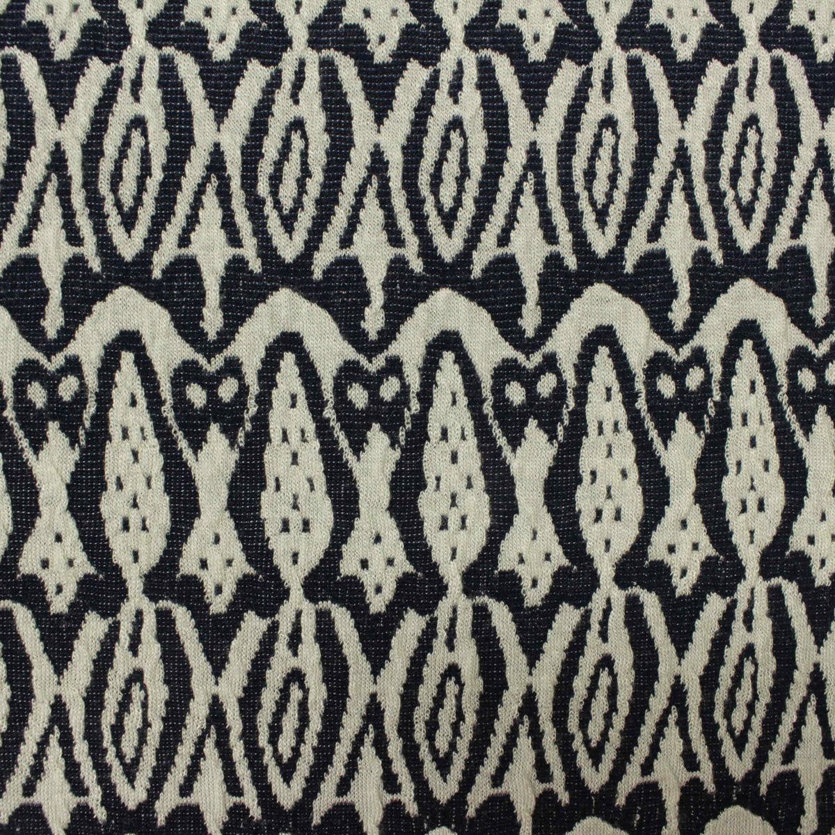 Navy Abstract Jacquard, Poly-Viscose