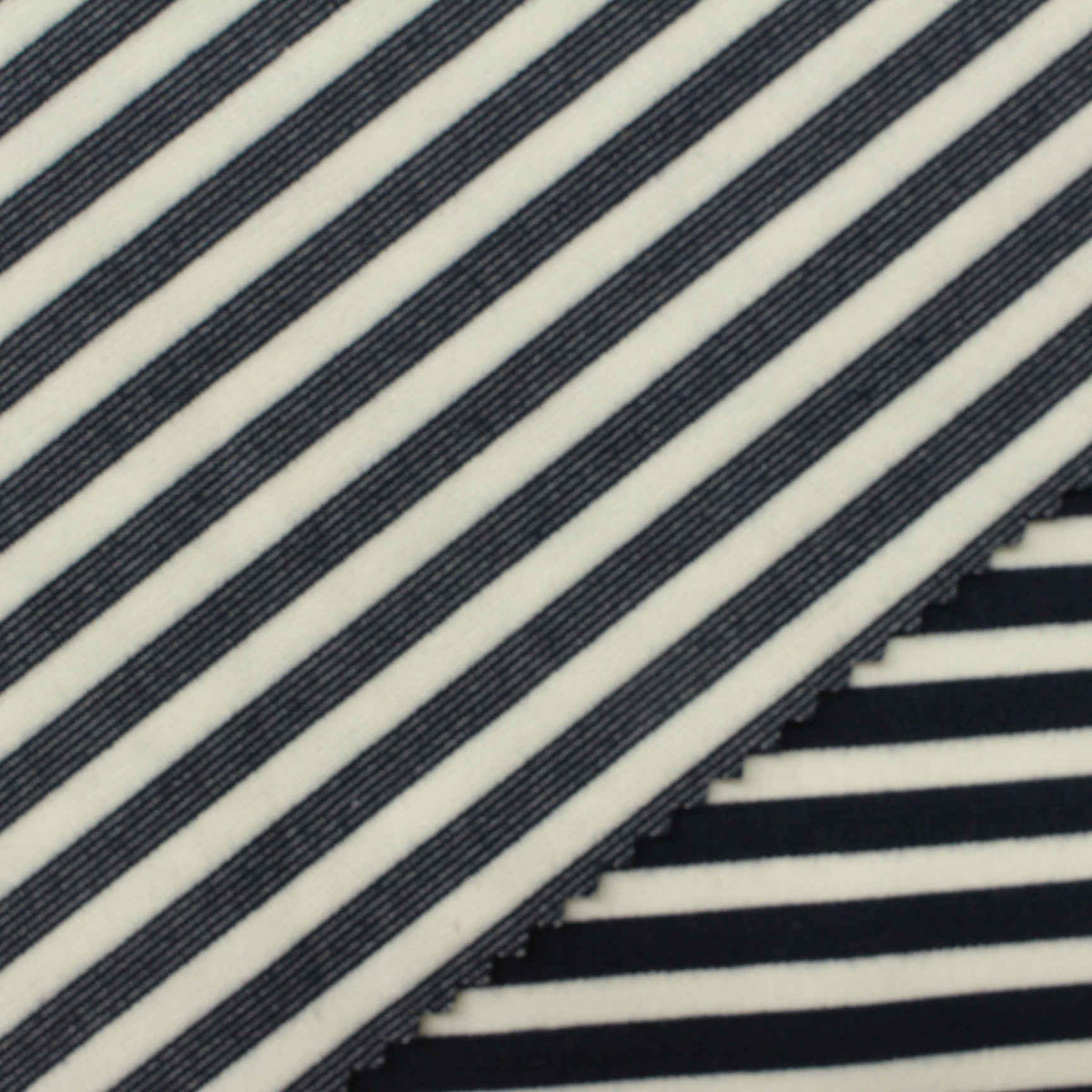 Navy Stripe Ponte Knit, Poly-Viscose