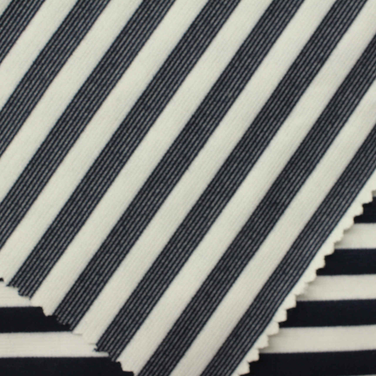 Navy Stripes Ponte Knit, Poly-Viscose