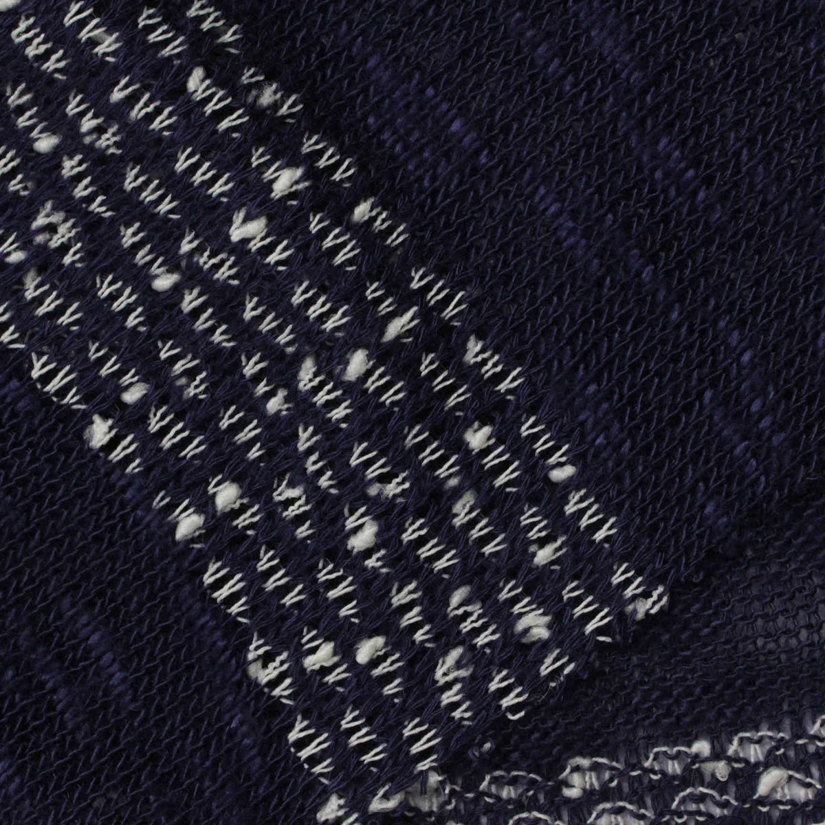 White Dashes Chunky Knit, Cotton-Poly