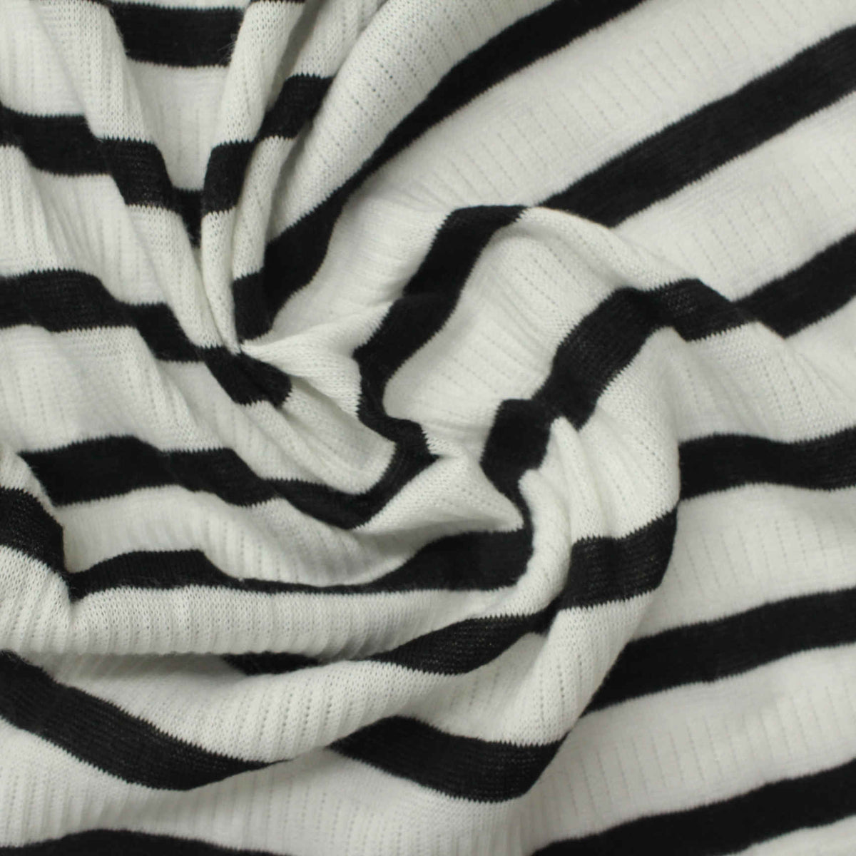 Black Horizontal-Stripe Jacquard, Poly-Viscose, 173 gsm