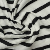 Black Horizontal-Stripe Jacquard, Poly-Viscose