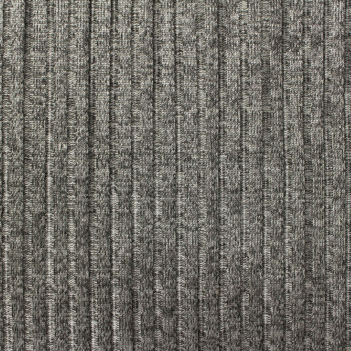 Light Grey Marl Rib Knit, Polyester, 170 gsm