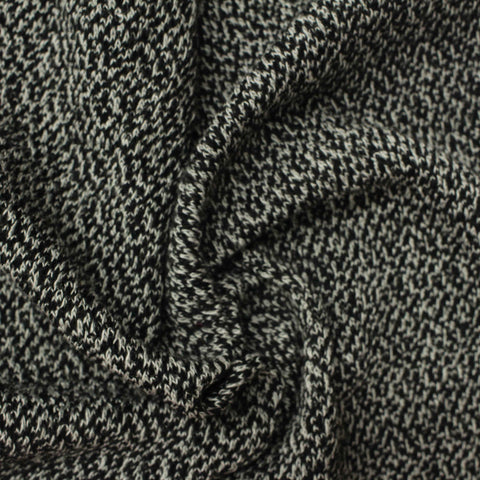 Black Marl Chunky Knit, Poly-Viscose, 208 gsm