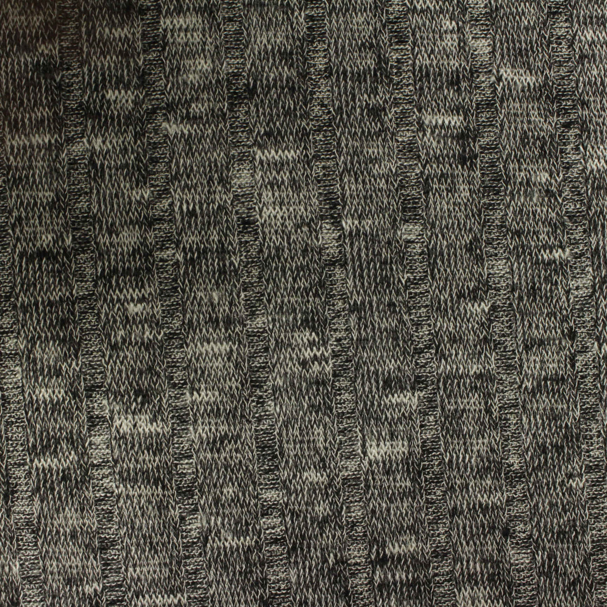 Black Marl Rib Knit, Viscose-Poly, 165 gsm