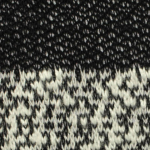 Black Horizontal-Stripe Chunky Knit, Poly-Viscose, 200 gsm, 160 cm