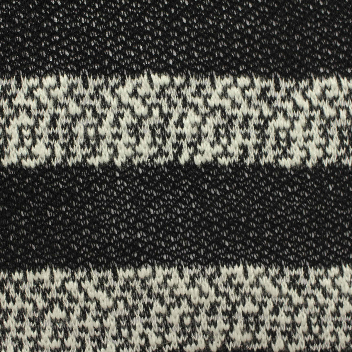 Black Horizontal-Stripe Chunky Knit, Poly-Viscose, 200 gsm, 160 cm