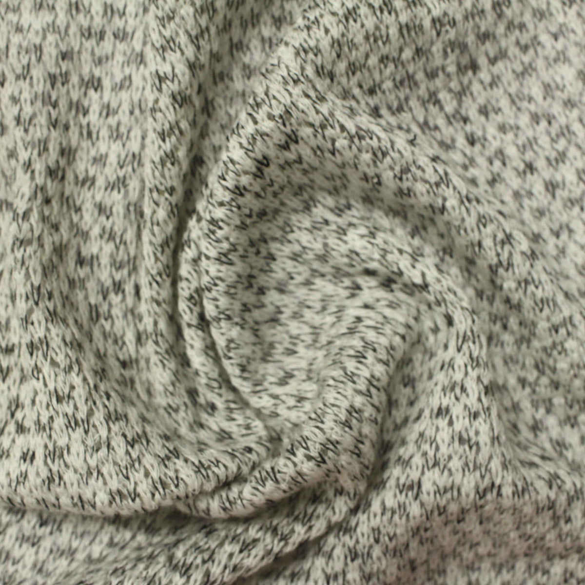 Black Marl Chunky Knit, Poly-Viscose, 210 gsm