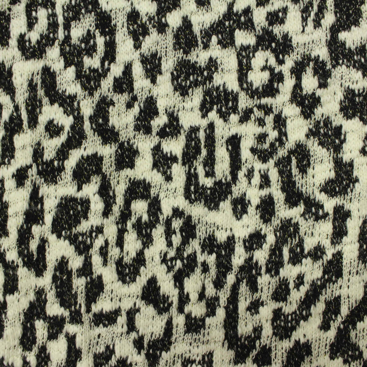 Black Animal Print Jacquard, Cotton-Poly