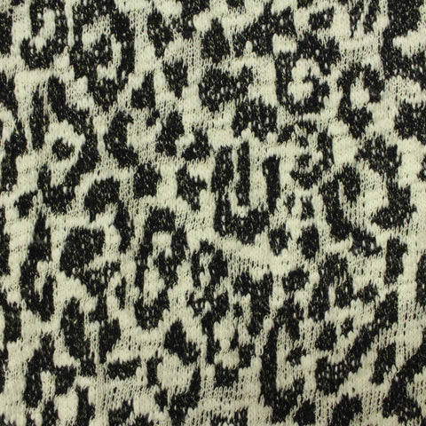 Black Animal Print Jacquard, Cotton-Poly