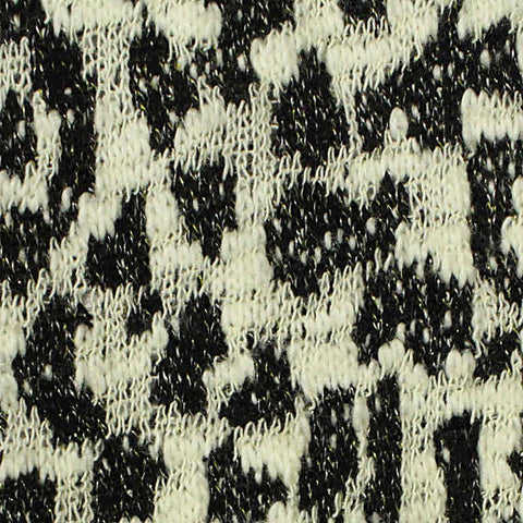 Black Animal Print Jacquard, Cotton-Poly